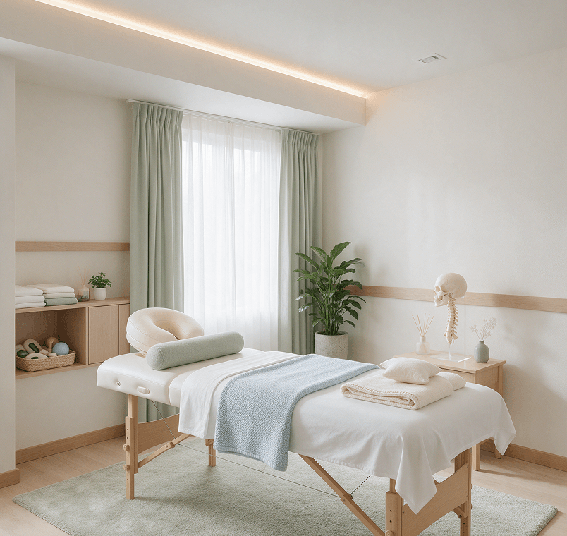Therapist providing gentle Cranio Sacral Therapy treatment