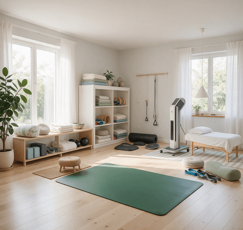 Guided yoga therapy session for physical and mental well-being